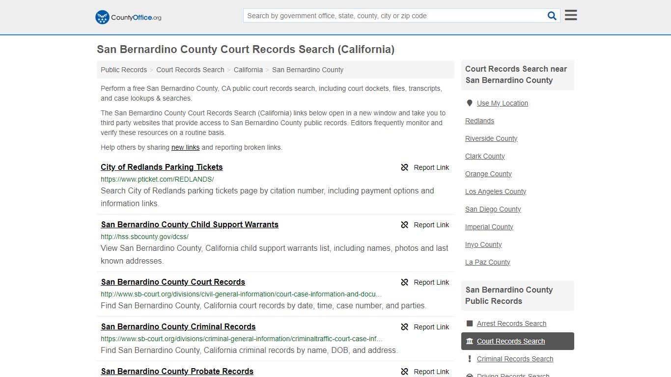 San Bernardino County Court Records Search (California)