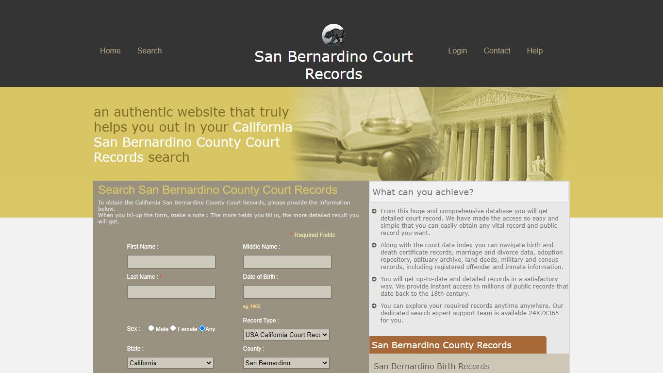 San Bernardino County Court Records. Public ... - California Records